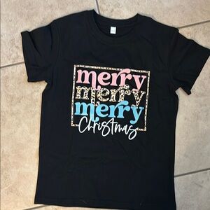 Black Merry Christmas Kids Shirt